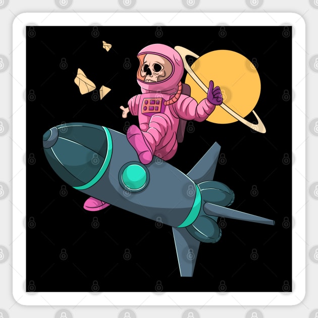 Zombie Space Astronaut Skull Sticker by Trendy Black Sheep